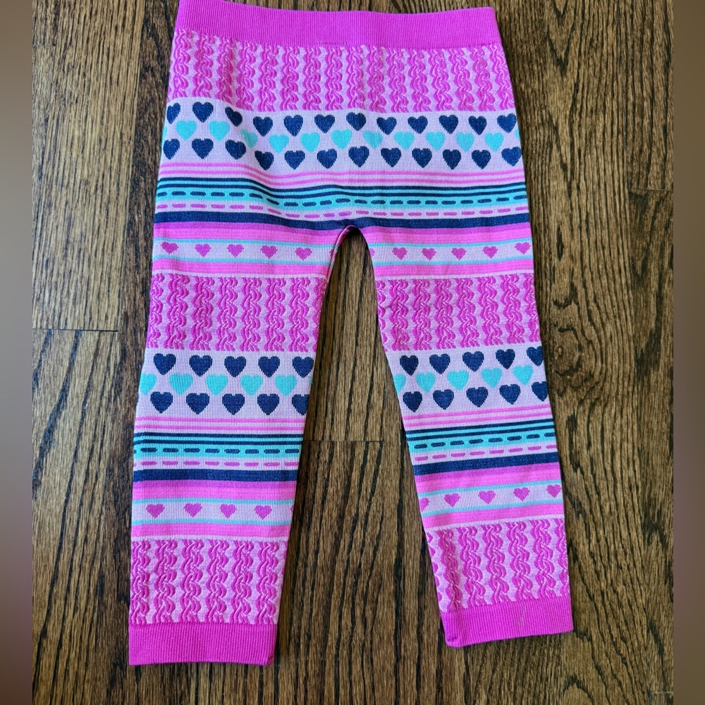 Vibrant Pink Heart Toddler Girl Leggings - Toddler 3-5t